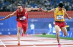 天公作美，，，，，，雨过天晴，，，，，，大运会田径第二日，，，，，，陈冠锋男子百米摘铜